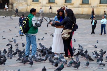 Plaza Bolivar et ses pigeons